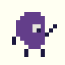 Pixel art of an alien cyclops blob